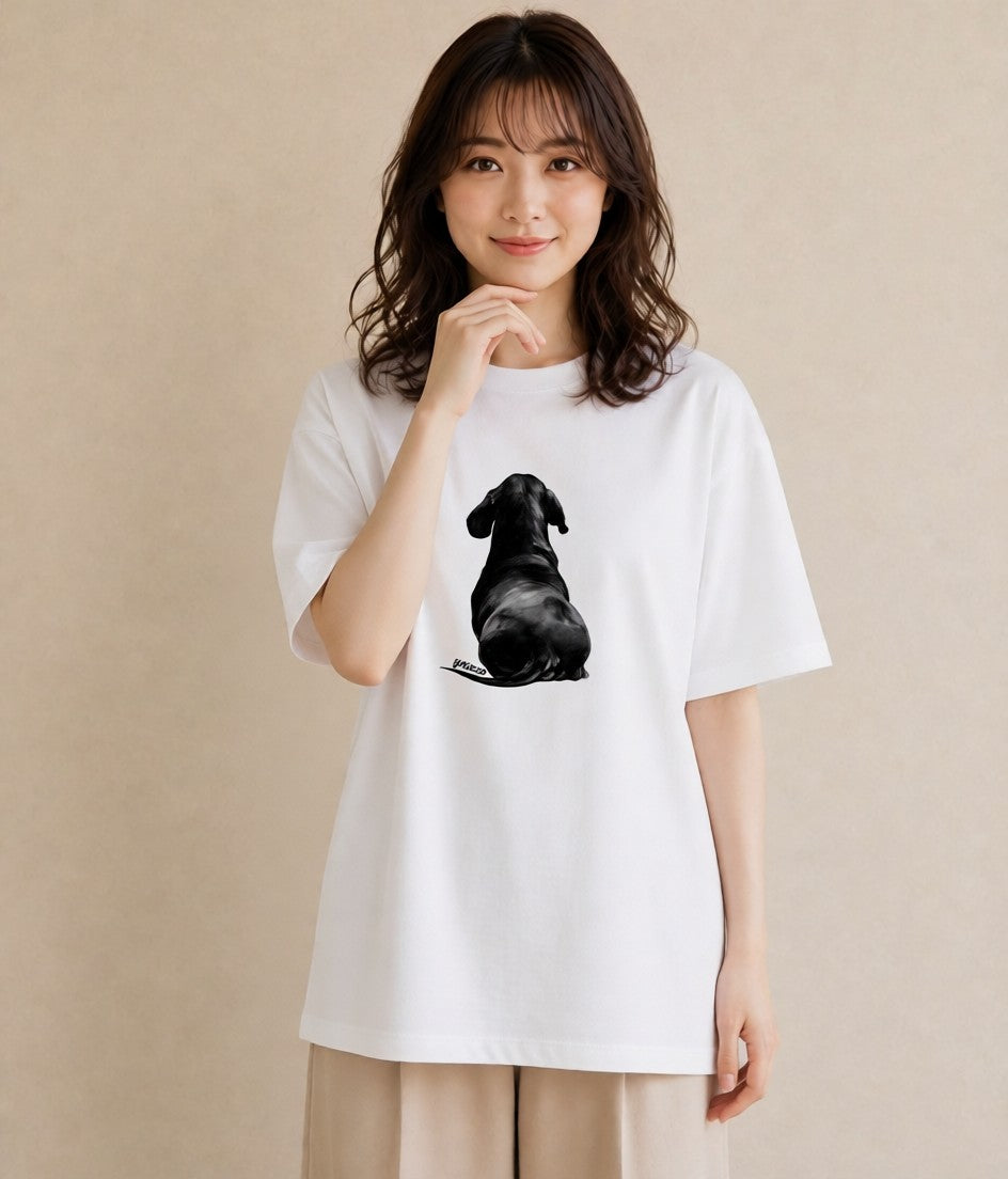 グラフィックTシャツ レディース 子犬 犬 いぬ イラスト 韓国風 姉妹 送別ギフト 白T YMAZO