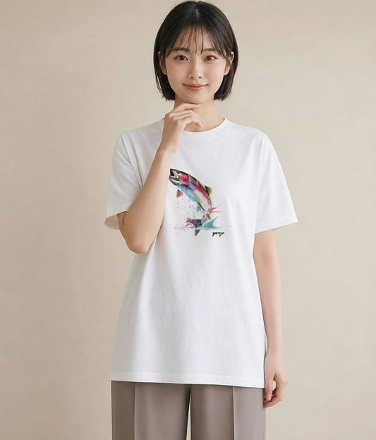 Tシャツ レディース グッピー ペット 動物 イラスト ゆるかわ 女性向けギフト 散歩 白T YMAZO