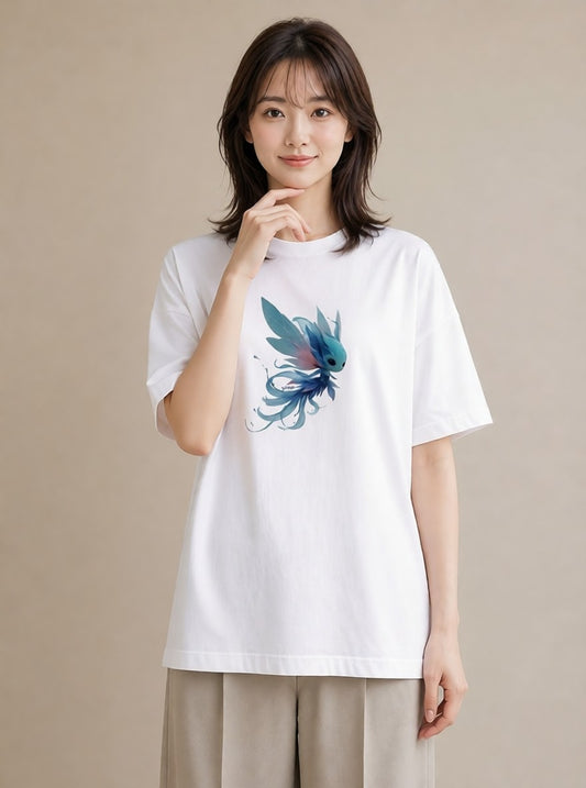 デザインTシャツ レディース グッピー ペット 動物 イラスト ビーチ デイリーウェア 白T YMAZO