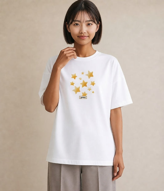 Tシャツ レディース 星空 宇宙 イラスト 姉妹 送別ギフト 白T YMAZO