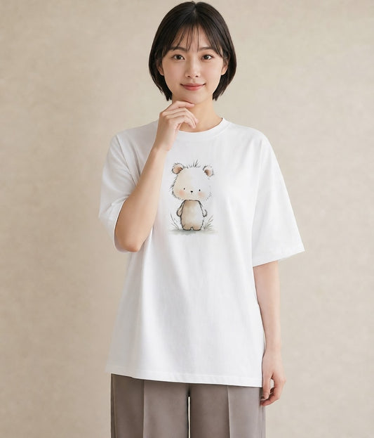 デザインTシャツ レディース キンクマハムスター ペット 動物 イラスト モード カフェ巡り 女子会 白T YMAZO
