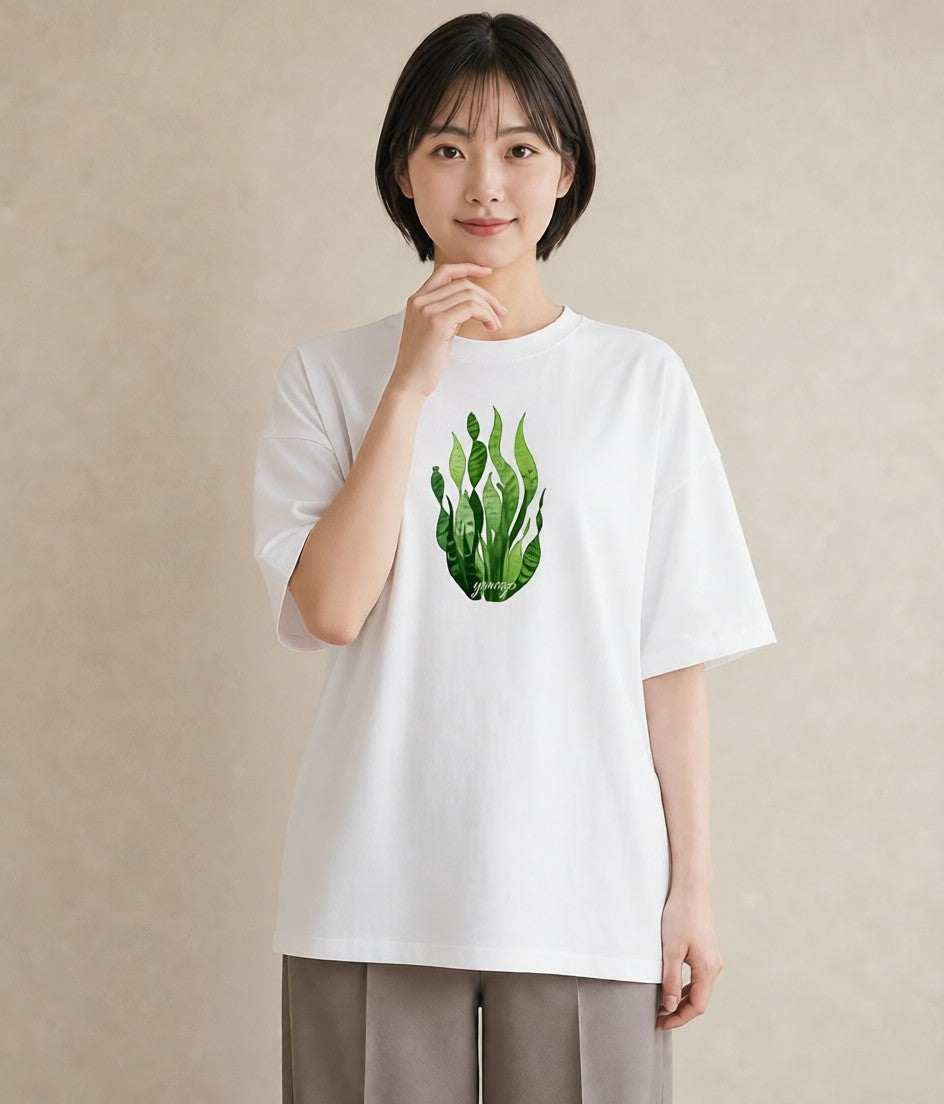 グラフィックTシャツ レディース ボタニカル 植物 イラスト きれいめ 旅行用 海 白T YMAZO