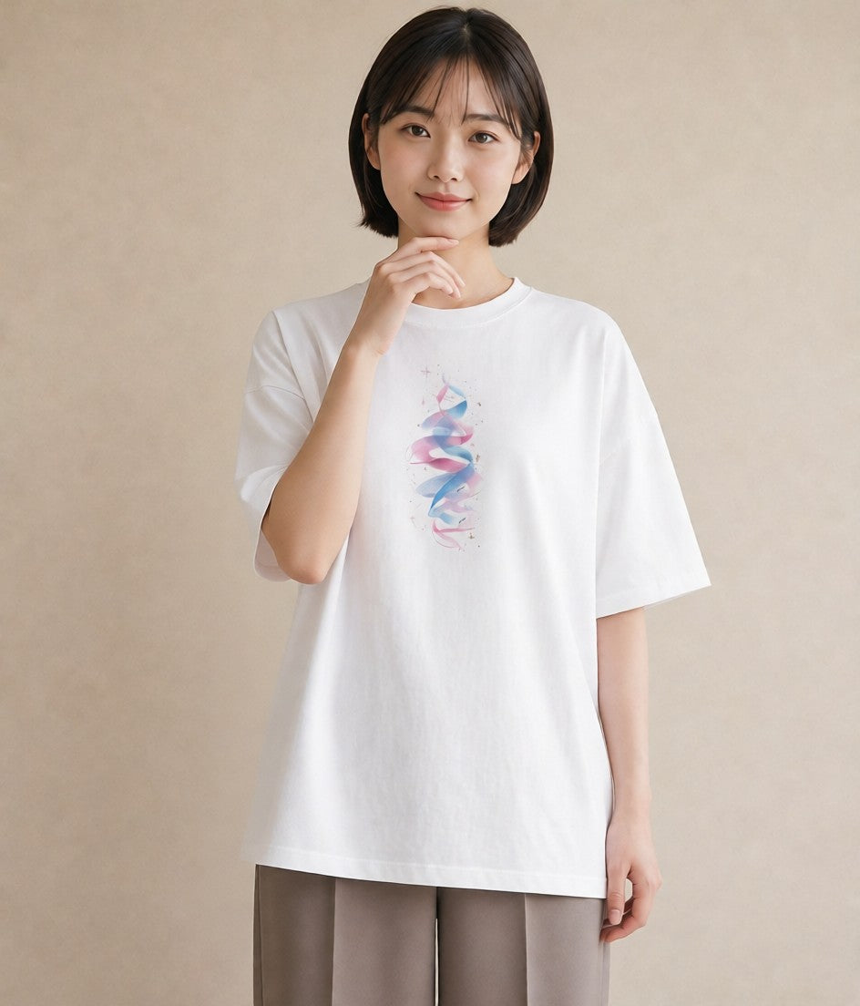 グラフィックTシャツ レディース 流れ星 星空 宇宙 イラスト 北欧風 週末コーデ 敬老の日 白T YMAZO