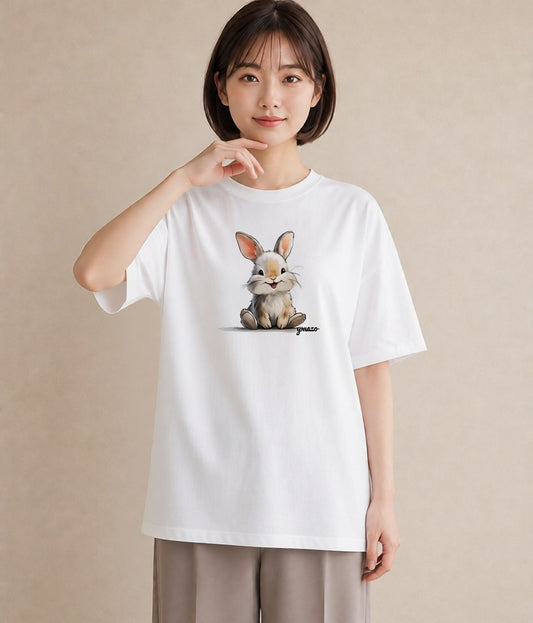 プリントTシャツ レディース ネザーランドドワーフ ペット 動物 イラスト モード 秋コーデ おしゃれギフト 白T YMAZO