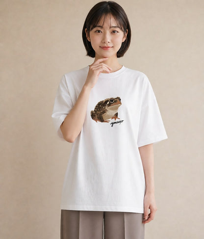 プリントTシャツ レディース カエル ペット 動物 イラスト ゆるコーデ ホワイトデー 春服 白T YMAZO