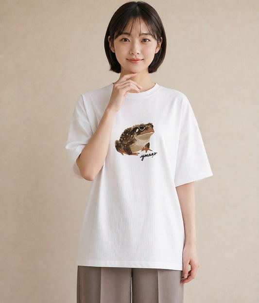 プリントTシャツ レディース カエル ペット 動物 イラスト ゆるコーデ ホワイトデー 春服 白T YMAZO