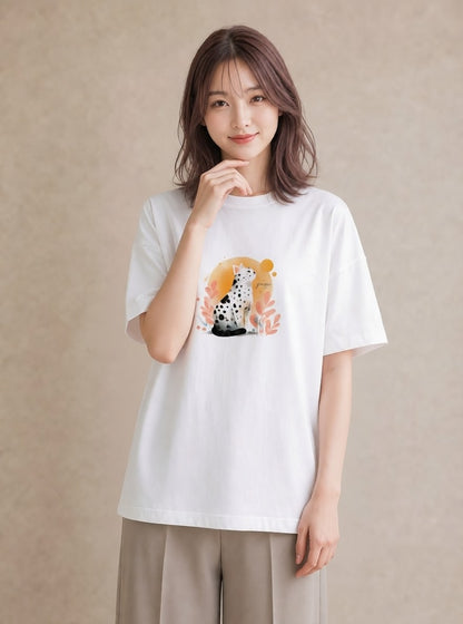 プリントTシャツ レディース 白猫 猫 ねこ イラスト ゆるコーデ 女性 旅行用 白T YMAZO