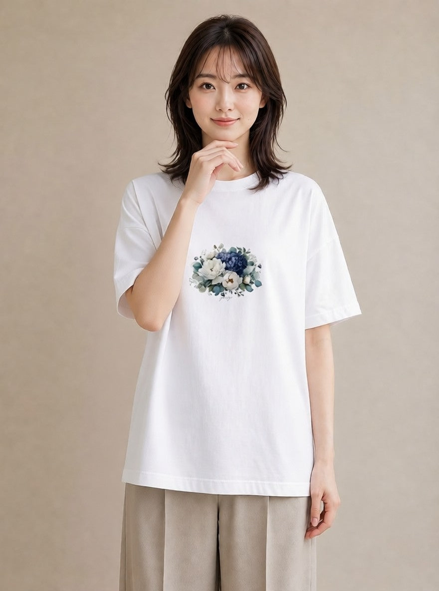 Tシャツ レディース ポスト 野の花 レトロ ナチュラル アンティーク イラスト 旅行コーデ おしゃれギフト 社会人 白T YMAZO
