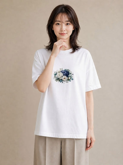 Tシャツ レディース ポスト 野の花 レトロ ナチュラル アンティーク イラスト 旅行コーデ おしゃれギフト 社会人 白T YMAZO