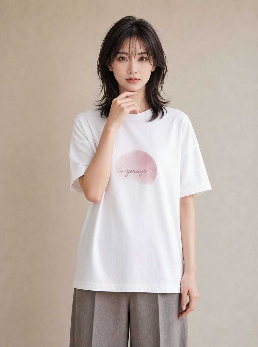 半袖Tシャツ レディース 紙風船 和紙 ナチュラル アンティーク イラスト ユニーク デイリーウェア 休日 白T YMAZO
