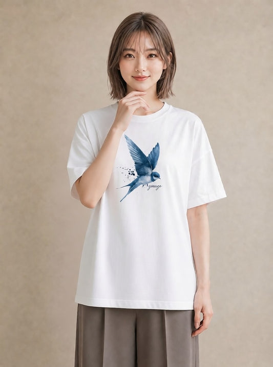 Tシャツ レディース インコ ペット 動物 イラスト こなれ感 女子会 お揃い 白T YMAZO