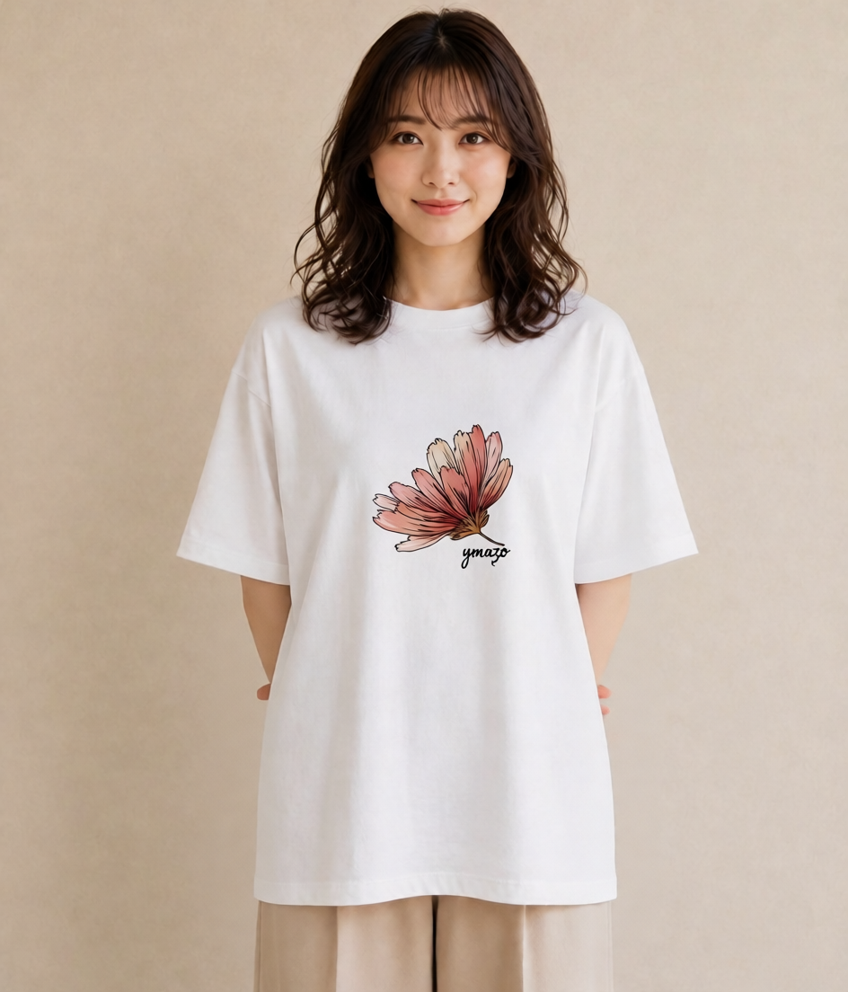 Tシャツ レディース カーネーション 花 花柄 イラスト モード 親子 20代 白T YMAZO