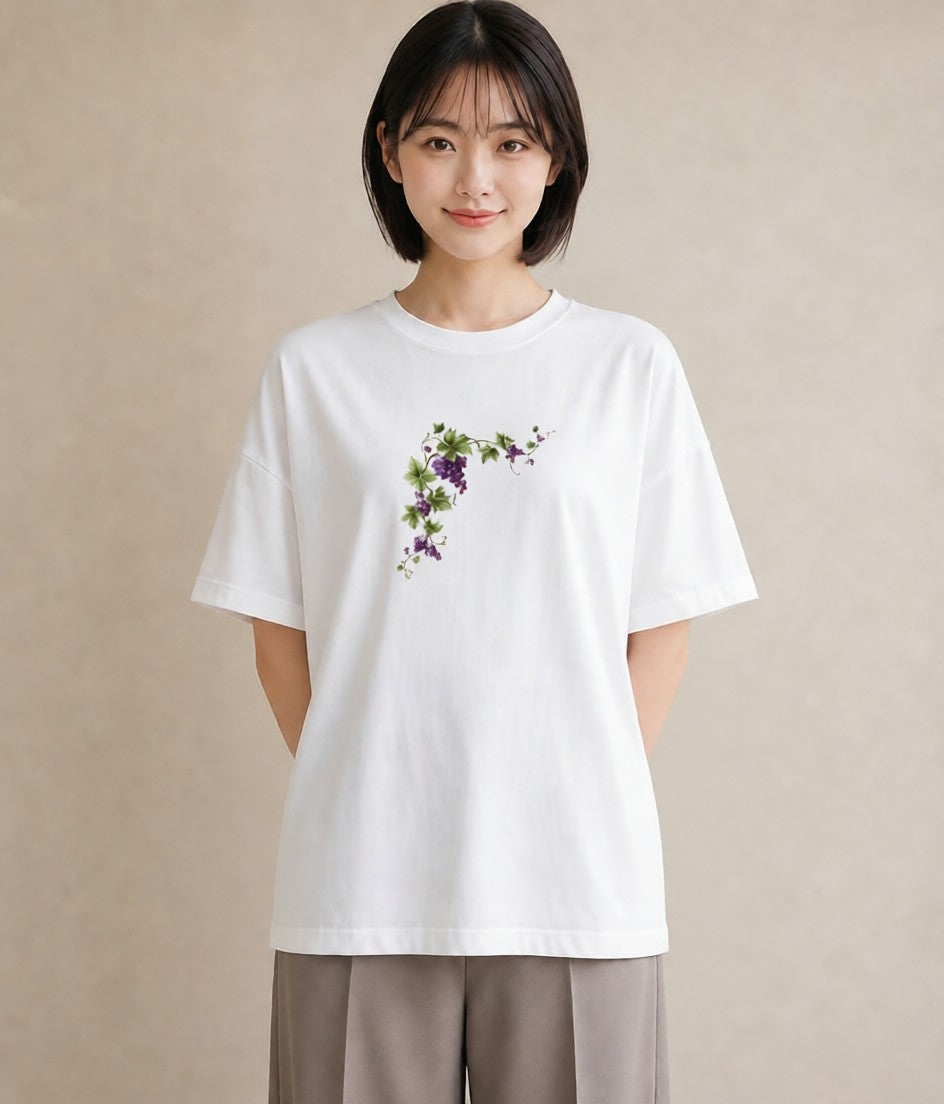 Tシャツ レディース つる 植物 ボタニカル イラスト ミニマル 女性向けギフト 散歩 白T YMAZO