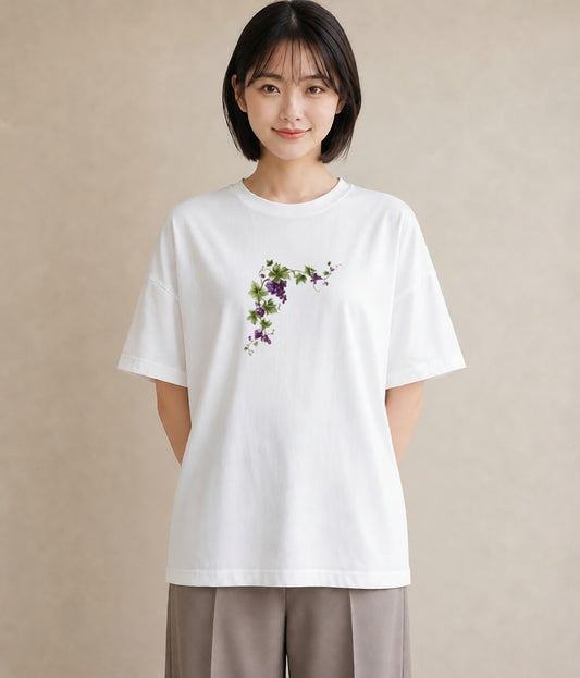 Tシャツ レディース つる 植物 ボタニカル イラスト ミニマル 女性向けギフト 散歩 白T YMAZO