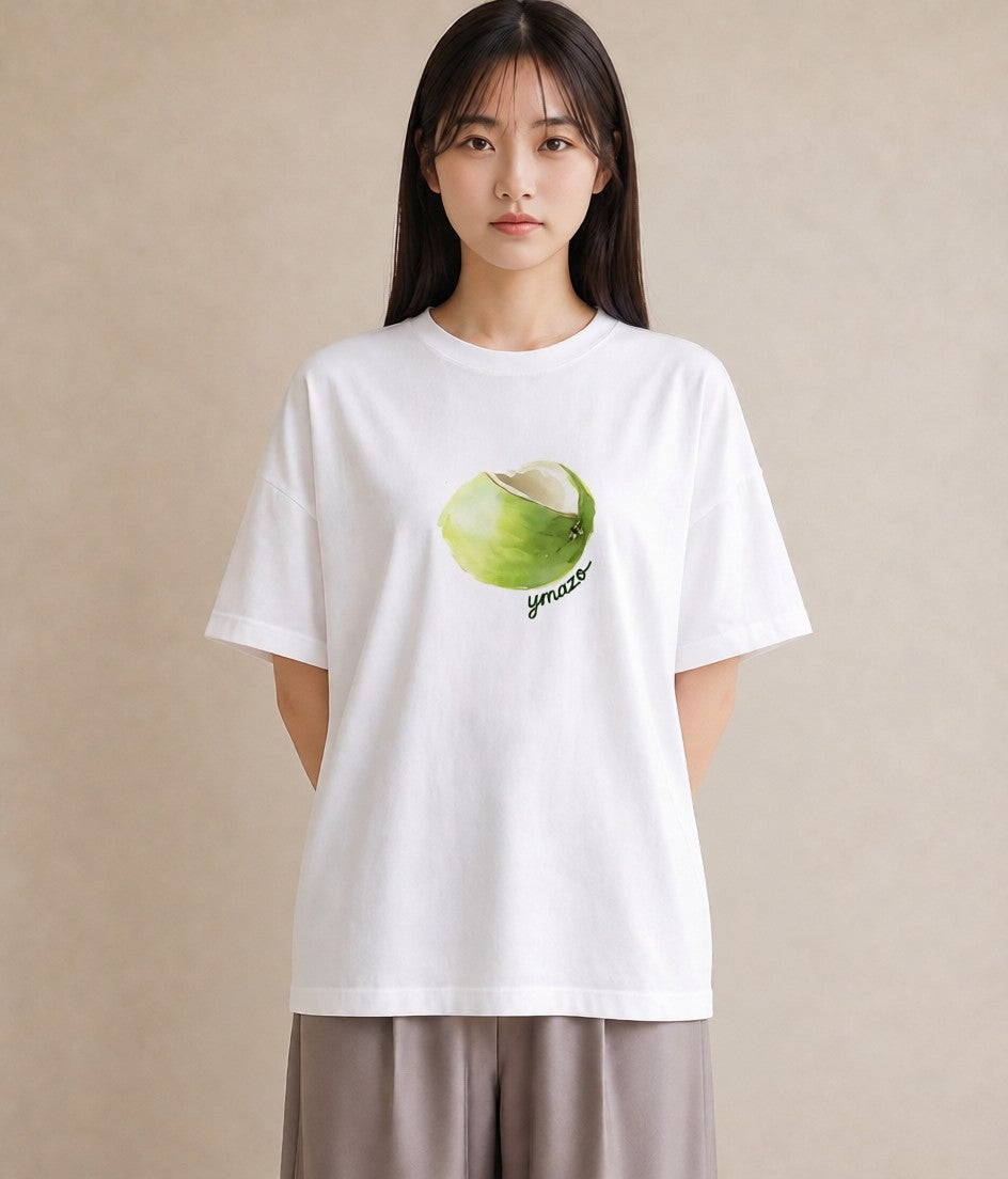 グラフィックTシャツ レディース どんぐり 植物 ボタニカル イラスト 個性的 親子 20代 白T YMAZO