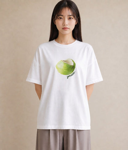 グラフィックTシャツ レディース どんぐり 植物 ボタニカル イラスト 個性的 親子 20代 白T YMAZO
