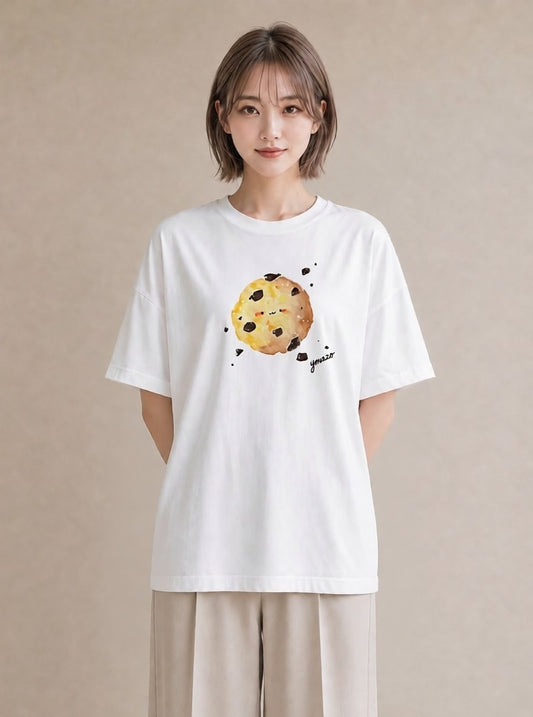半袖Tシャツ レディース クッキー 食べ物 フード イラスト 普段使い 女子会 お揃い 白T YMAZO