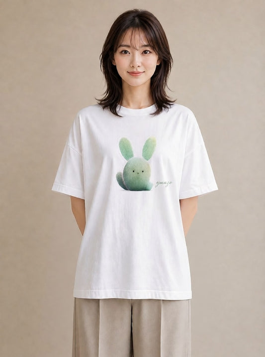 半袖Tシャツ レディース サボテン 植物 ボタニカル イラスト ナチュラル 誕生日プレゼント 綿100 白T YMAZO