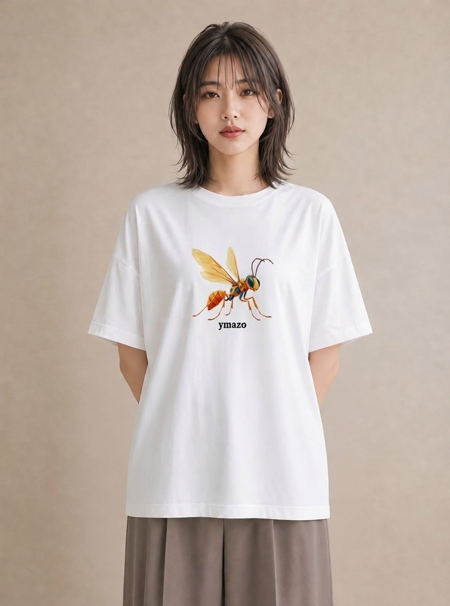 グラフィックTシャツ レディース アリ 昆虫 虫 イラスト ゆるかわ 母の日 ビーチ 白T YMAZO
