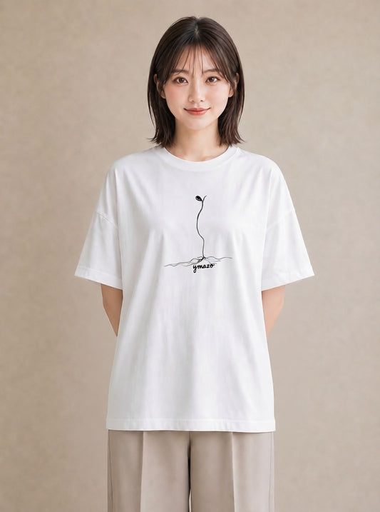 グラフィックTシャツ レディース 観葉植物 ボタニカル 植物 イラスト フェミニン 女性 旅行用 白T YMAZO