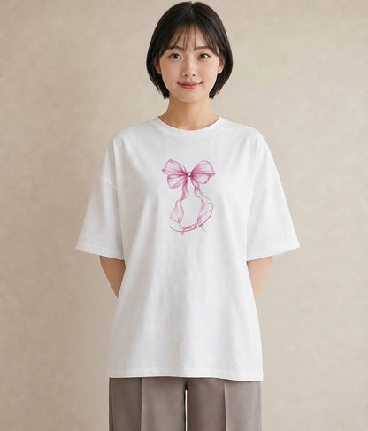 プリントTシャツ レディース バレエシューズ バレエ トウシューズ ナチュラル アンティーク イラスト ラフカジュアル 20代 カジュアルコーデ 白T YMAZO