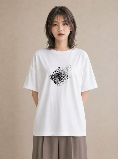 Tシャツ レディース レースハンカチ レース ハンカチ ナチュラル アンティーク イラスト 上品 旅行 母娘コーデ 白T YMAZO