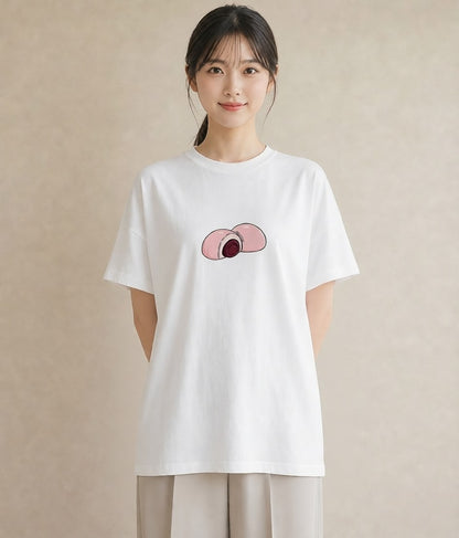 プリントTシャツ レディース どら焼き 食べ物 フード イラスト ガーリー 夏コーデ 通学 白T YMAZO