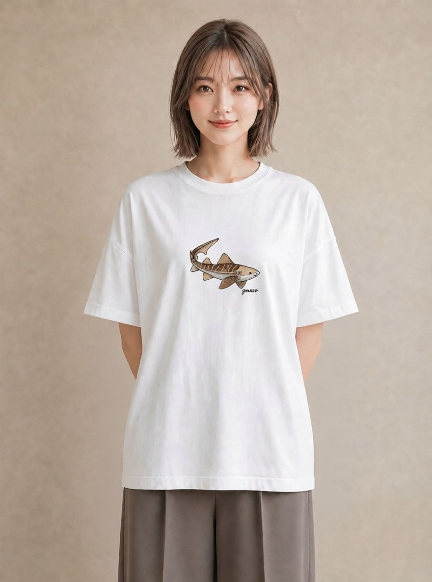 デザインTシャツ レディース レオパ ペット 動物 イラスト 韓国風 カフェ巡り 女子会 白T YMAZO