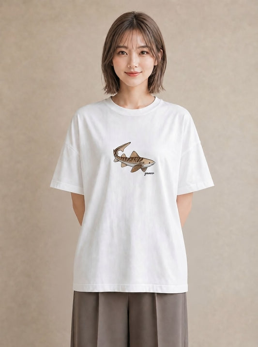 デザインTシャツ レディース レオパ ペット 動物 イラスト 韓国風 カフェ巡り 女子会 白T YMAZO