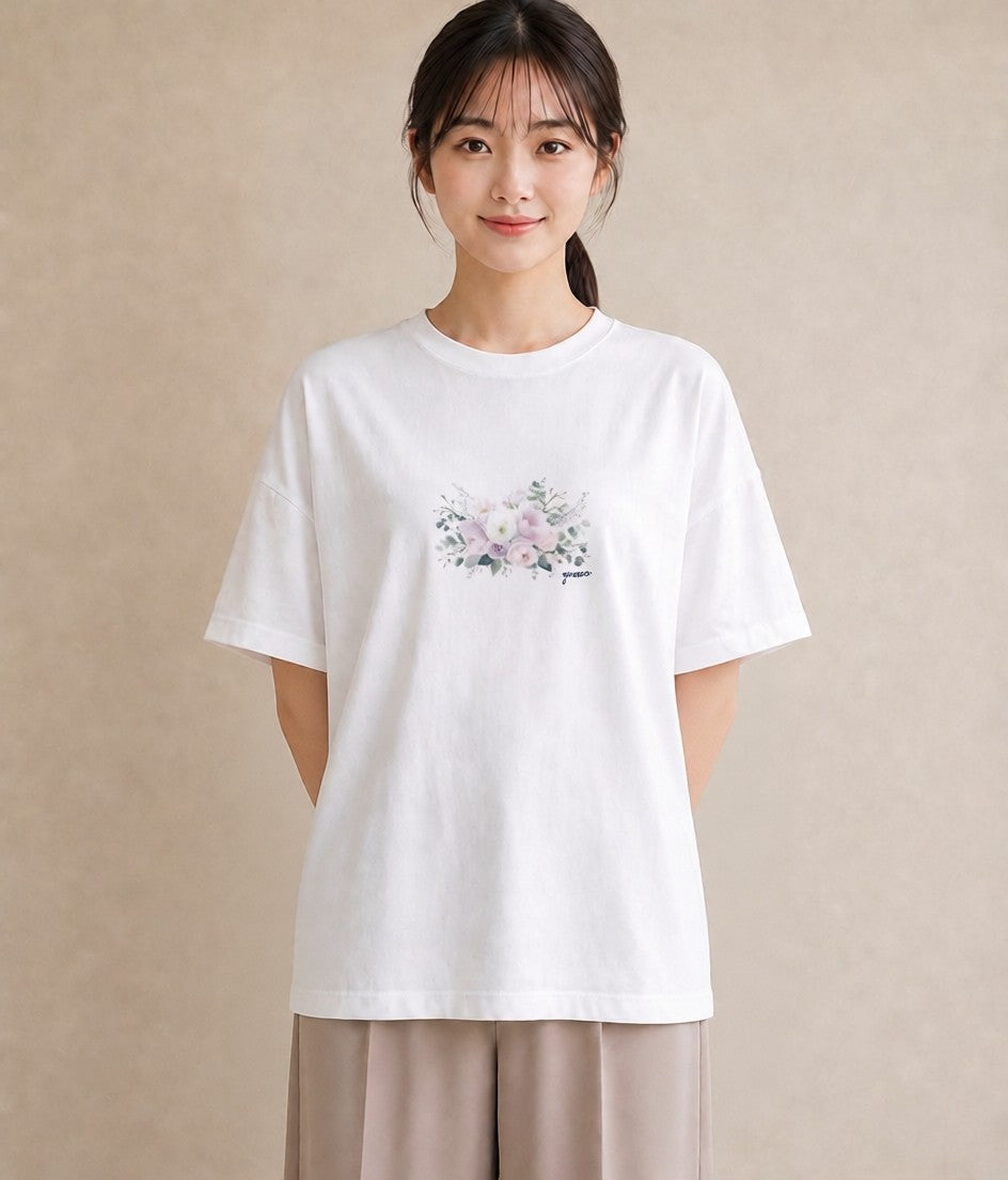 デザインTシャツ レディース 封蝋 手紙 アンティーク ナチュラル イラスト ミニマル 公園 ママ 白T YMAZO