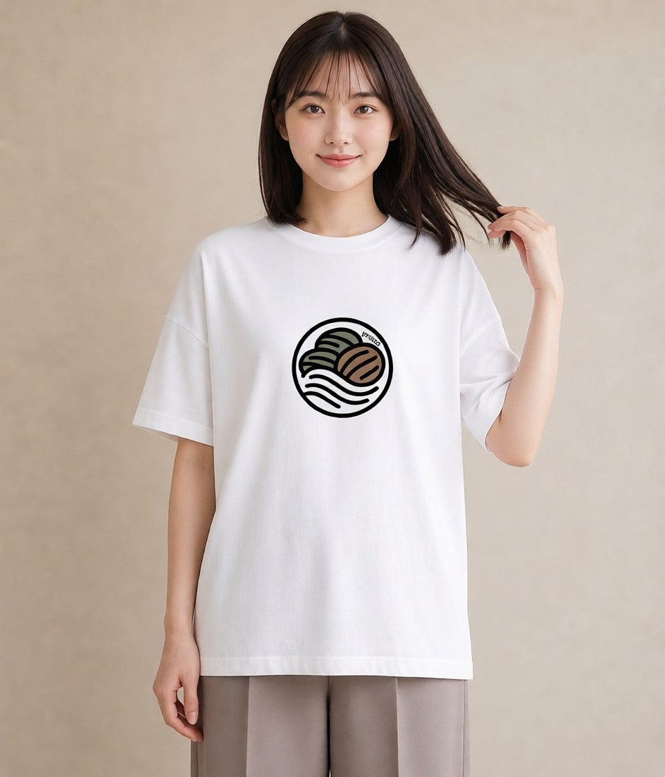Tシャツ レディース カフェ カフェロゴ ロゴ イラスト ラフカジュアル お出かけ 普段着 白T YMAZO