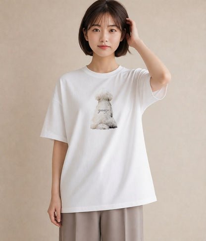 グラフィックTシャツ レディース トイプードル プードル 犬 いぬ イラスト 水彩風 友達ギフト 部屋着 白T YMAZO