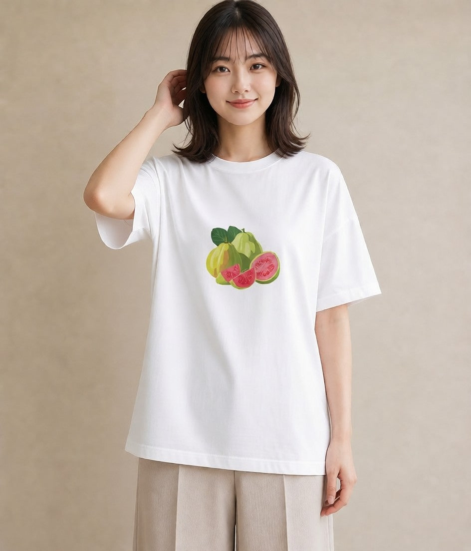 プリントTシャツ レディース メロン 食べ物 フード イラスト フェミニン 夏コーデ 通学 白T YMAZO