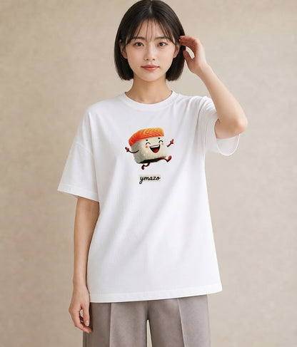 デザインTシャツ レディース お寿司 食べ物 フード イラスト フェミニン 親子 20代 白T YMAZO