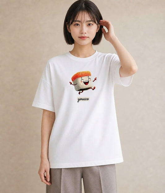 デザインTシャツ レディース お寿司 食べ物 フード イラスト フェミニン 親子 20代 白T YMAZO