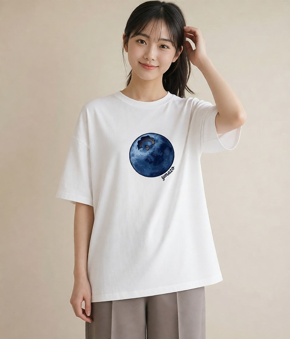プリントTシャツ レディース ブルーベリー 食べ物 フード イラスト 水彩風 社会人 女性 白T YMAZO