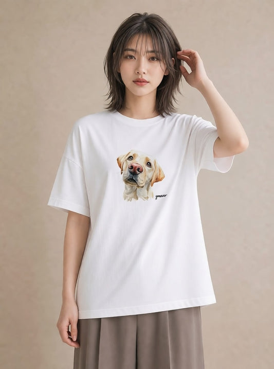半袖Tシャツ レディース 保護犬 犬 いぬ イラスト 旅行コーデ 敬老の日 ホワイトデー 白T YMAZO