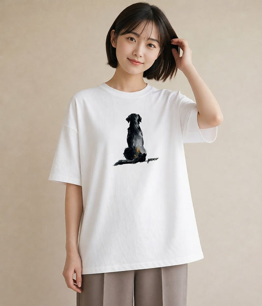 半袖Tシャツ レディース 老犬 犬 いぬ イラスト ゆるコーデ ペアコーデ 秋コーデ 白T YMAZO