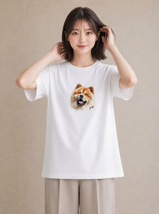 プリントTシャツ レディース 柴犬 しばいぬ 犬 いぬ イラスト こなれ感 散歩 お出かけ 白T YMAZO