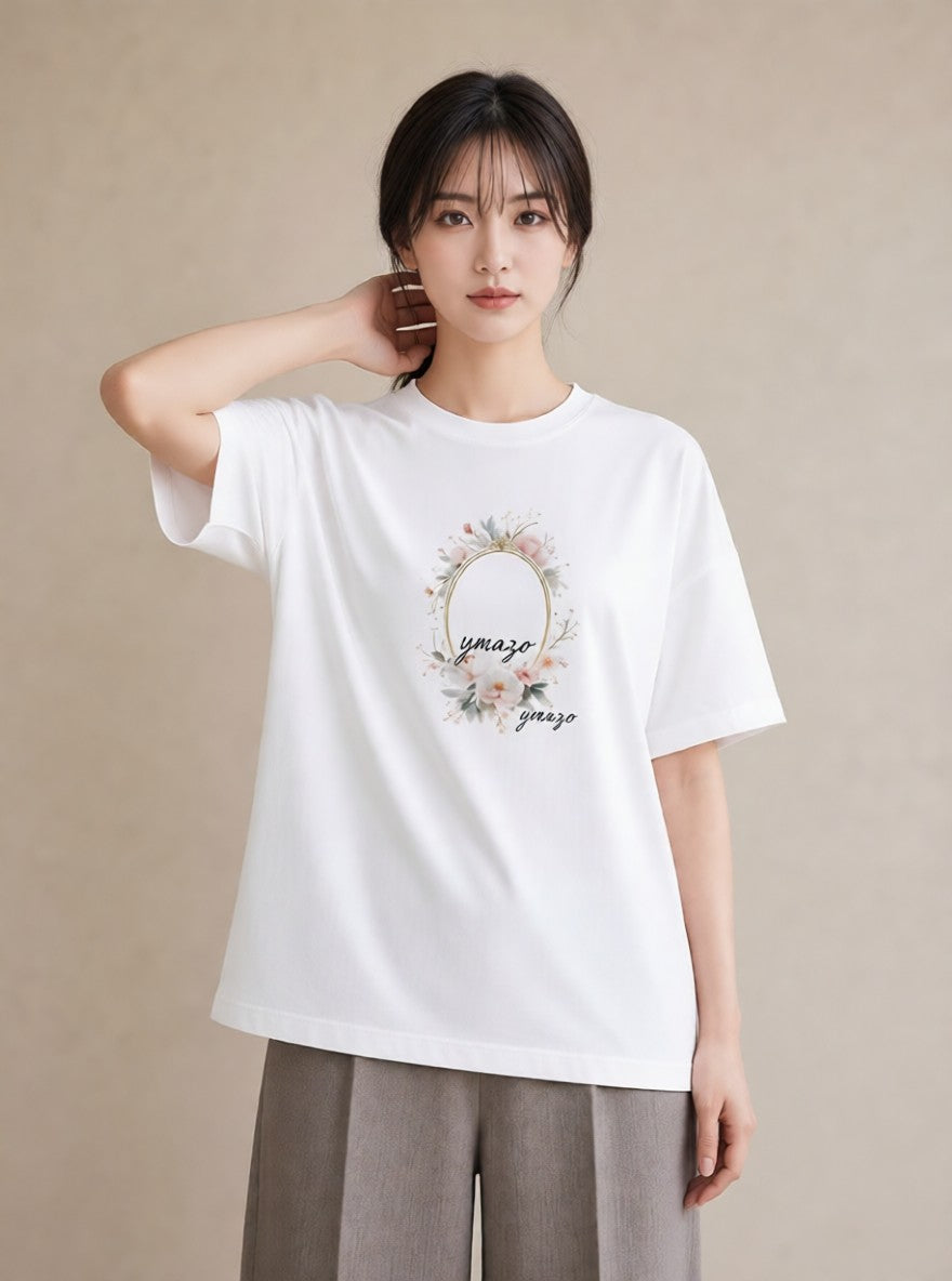 半袖Tシャツ レディース 封蝋 手紙 アンティーク ナチュラル イラスト 上品 散歩 お出かけ 白T YMAZO