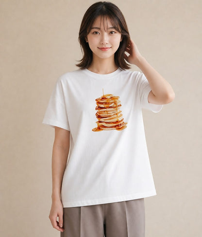 半袖Tシャツ レディース どら焼き 食べ物 フード イラスト 個性的 在宅 公園 白T YMAZO