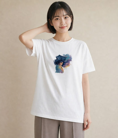 プリントTシャツ レディース 蠍座 星空 宇宙 イラスト 旅行コーデ 社会人 女性 白T YMAZO