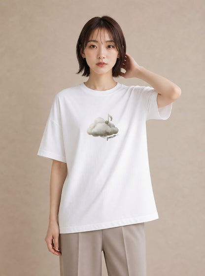 デザインTシャツ レディース 虹 星空 宇宙 イラスト 旅行コーデ 母の日 ビーチ 白T YMAZO