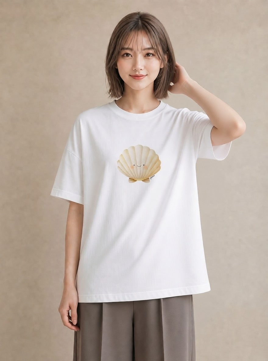 Tシャツ レディース 人魚 海の生き物 海 イラスト 個性的 休日 ペアコーデ 白T YMAZO