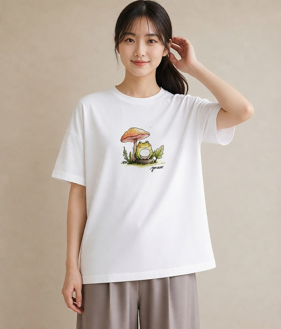 プリントTシャツ レディース チンアナゴ 海の生き物 海 イラスト ゆるコーデ ビーチ デイリーウェア 白T YMAZO
