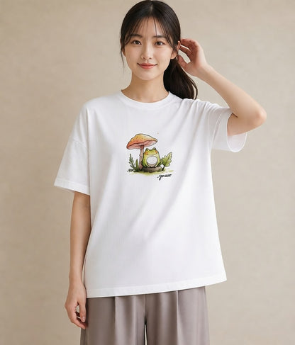 プリントTシャツ レディース チンアナゴ 海の生き物 海 イラスト ゆるコーデ ビーチ デイリーウェア 白T YMAZO