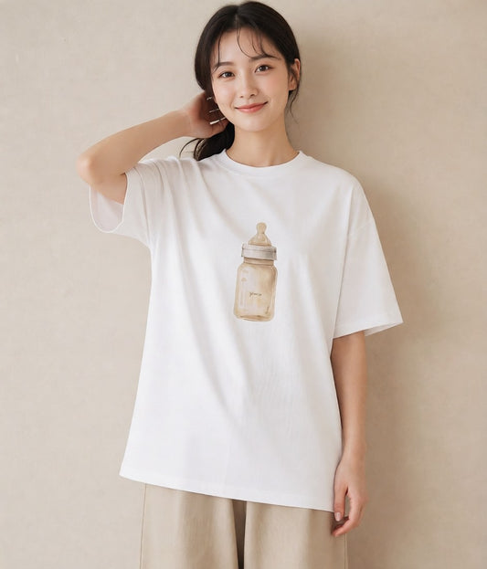 グラフィックTシャツ レディース はちみつ 食べ物 フード イラスト シック 旅行用 海 白T YMAZO