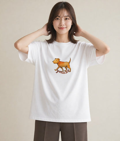 デザインTシャツ レディース 老犬 犬 いぬ イラスト 手描き風 おしゃれギフト 社会人 白T YMAZO