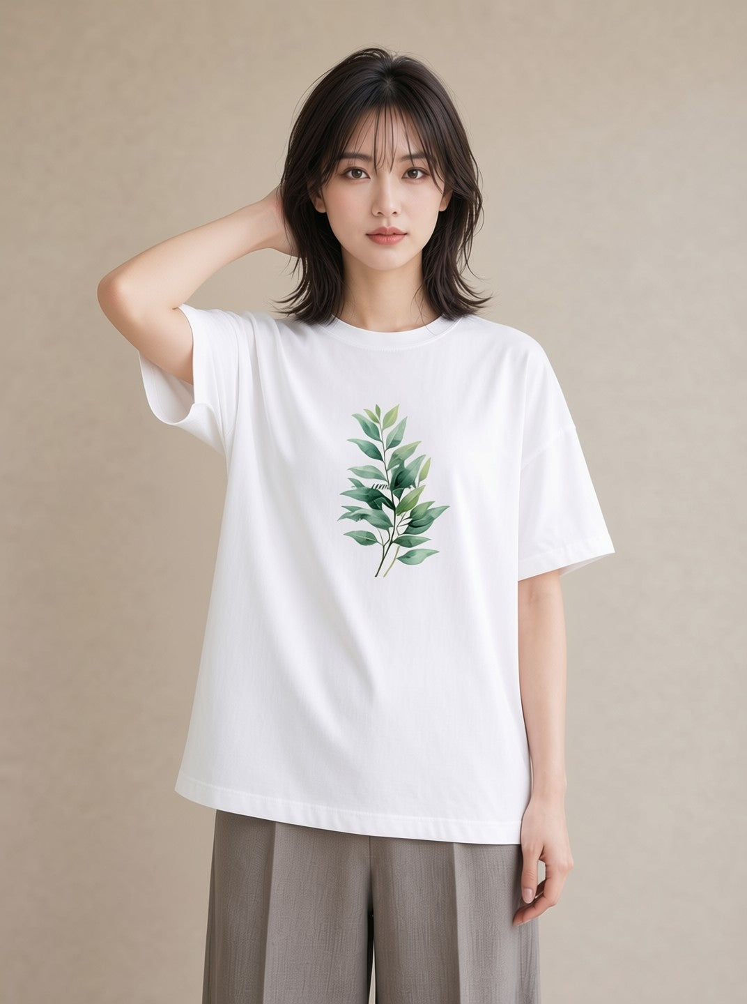 グラフィックTシャツ レディース 観葉植物 植物 ボタニカル イラスト ホワイトデー 春服 白T YMAZO