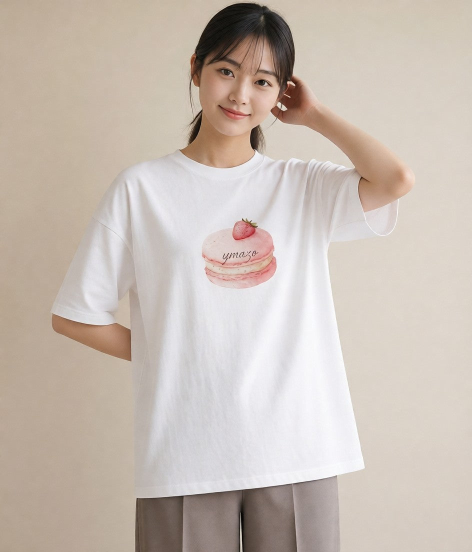 半袖Tシャツ レディース キャンディ 食べ物 フード イラスト お揃い 親子 白T YMAZO
